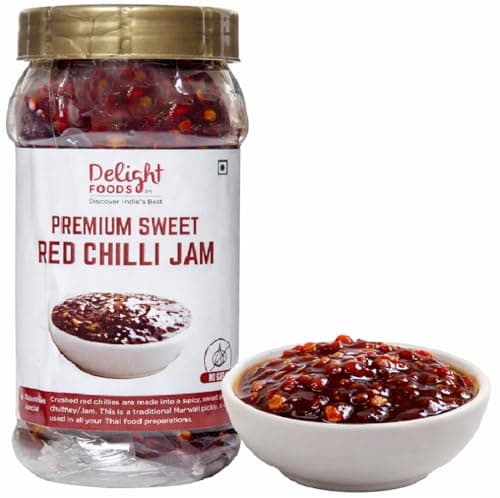 Delight Foods Rajasthani Premium Sweet Red Chilli Jam 300g | Hot & Sweet Chilli Spread | Spicy & Tangy Dip Sauce | No Onion No Garlic — image 5
