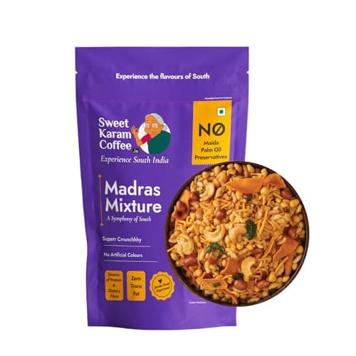 Sweet Karam Coffee Special Madras Mixture – 200grams | No Palm Oil or Preservatives | Authentic South Indian Namkeen Snack | Crispy & Fresh Homemade Taste | Perfect Tea-Time Savory