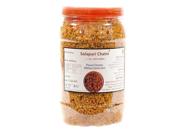 Solapuri Peanut Chutney Without Garlic Jain Style 800g Authentic Maharashtrian Dry Peanut Chutney Spicy Groundnut Chutney Powder for Bhakri Vada Pav Dosa Snacks Traditional Solapur Taste