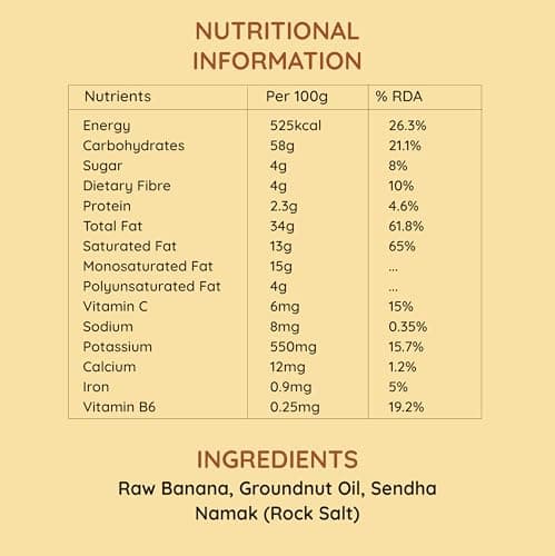 Vratam Banana Chips | Thinnest Fasting Wafers for Navratri | Pure Vrat Friendly Sendha Namak Banana Chips | No Onion No Garlic No Palm Oil | Healthy Jain Friendly Snacks Namkeen | 60G (pack of 1) — image 3