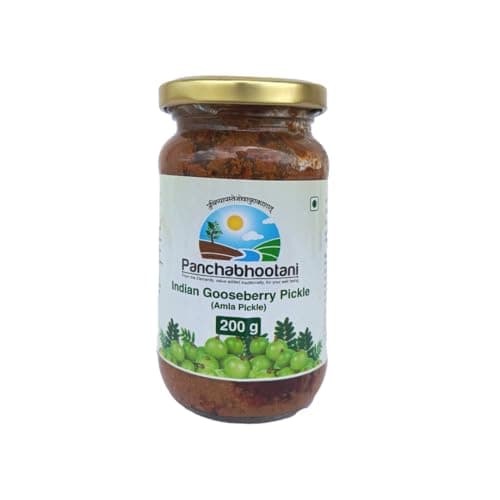 Panchabhootani Indian Gooseberry Pickle 200g | Amla Pickle/Awla Pickle with Masala | Tangy & Salty | Preservatives Free | Less Oil | Fresh & Homemade | Traditional Recipe
