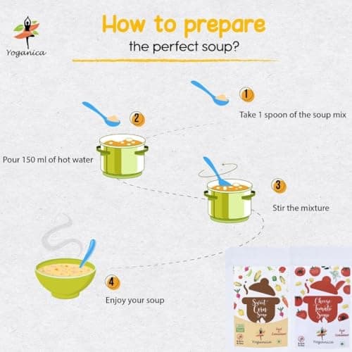 Yoganica Jain & Satvik Instant Soup Combo | No Onion No Garlic | Cheese Tomato & Sweet Corn Soup Mix | Ready in Minutes | 100g x 2 — image 7