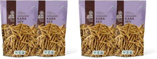 Pure & Sure Organic Kara Sev 100gm (Pack of 1) | Delicious Crunchy Namkeen & Snacks | Ready to Eat Tea Time Snacks, Cholesterol Free, No Trans Fats, No Preservatives — image 8