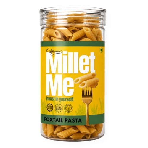 Millet Me By Kuizeens Foxtail Millet Pasta - 230g | Gluten Free | Low-carb Diets | Low-carb Diets | Easy-to-make | Rich In Nutrients | No Msg | No Preservatives | Instant Pasta | Jain | No Onion & Garlic