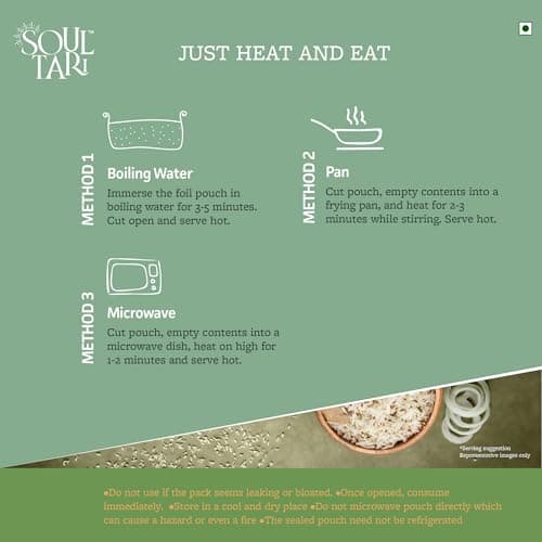 SOULTARI Ready To Eat Jeera Rice | Fluffy White Basmati Rice Tempered With Jeera | Just Heat And Eat | 250 Gram | Pack Of 2 | — image 6