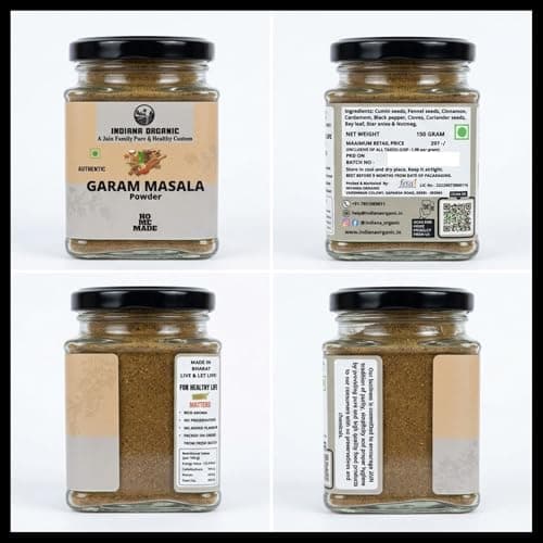 Indiana Organic Garam Masala Powder – Roasted Whole Spice Blend |150 Gram | Freshly pack on order | No Red chilli garam masala | No onion and garlic. — image 2
