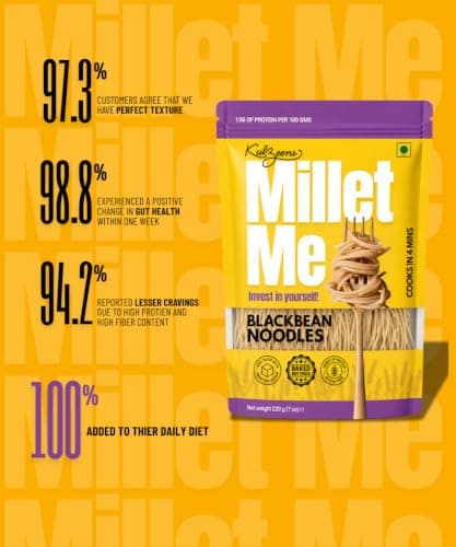 Millet Me by Kuizeens Black Bean Noodles - 220g | Plant Based | High-Protein & Fiber-Rich | Gluten-Free Delight | Easy-to-Make | No MSG | No Preservatives | Vegan & Wholesome | Jain | No Onion & Garlic — image 2