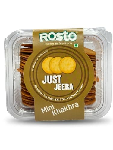Rosto Just Jeera Mini Coin Khakhra, Roasted, No Palm Oil, No Artificial Colour, Premium Healthy Snack, Tea time snack 200 g (Pack of 2) total 400g — image 4