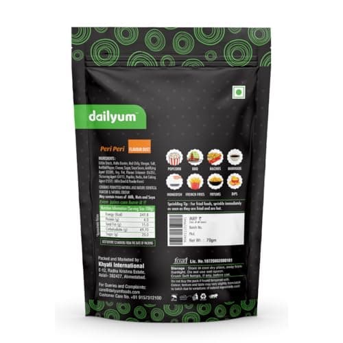 Dailyum Peri Peri Flavour Dust 70 Gram | No Onion No Garlic | Pack of 4 | 70 Gram Each | Peri Peri Seasoning — image 3