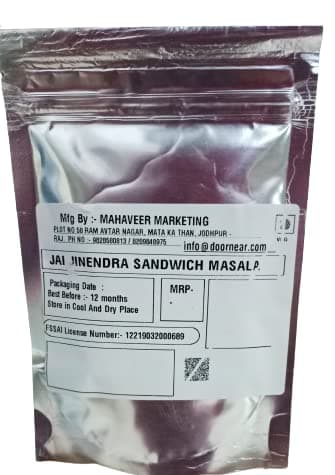 Jai Jinendra Sandwich Masala | Fresh and Natural | Vegetable & Cheese Sandwich | No Added Sugar | No Onion | No Garlic | Vegan | Zero added Colours, Fillers, Additives & Preservatives | 100 Grams ( Pack Of 3 ) — image 3