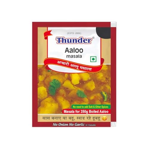 Thunder Aaloo Masala 10g Sachet, Complete Recipe Spice Mix For Achari Aloo/Dry Potato Sabzi, No Onion No Garlic, Balanced Spices, Pack of 12 — image 3