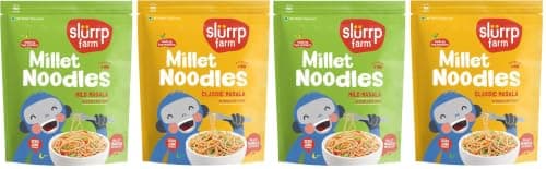 Slurrp Farm No Maida Hakka Noodles, Not Fried, No MSG, Classic Millet and Mild Millet Noodles Combo, Pack of 2, 192g Each — image 8