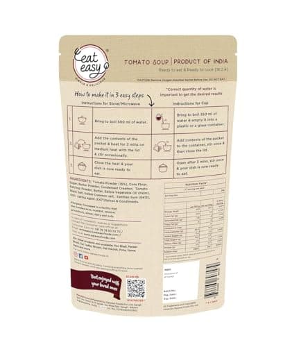 Eat Easy Ready To Eat Tomato Soup 40 gram I Just Add Water and Cook I Healthy Instant Tomato Soup Packet for Travel, Camping or Trekking Meal, Hostel Students I Freeze Dehydrated Organic Soup I No Preservatives — image 2
