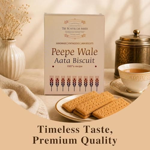 The Nostalgia Bakes Peepe Wale Aata Biscuits – Handmade Whole Wheat Cookies with 1957's Original Recipe – Traditional Indian Bakery Biscuits – Jain Friendly Tea-Time Snack – Premium Atta Cookies — image 4