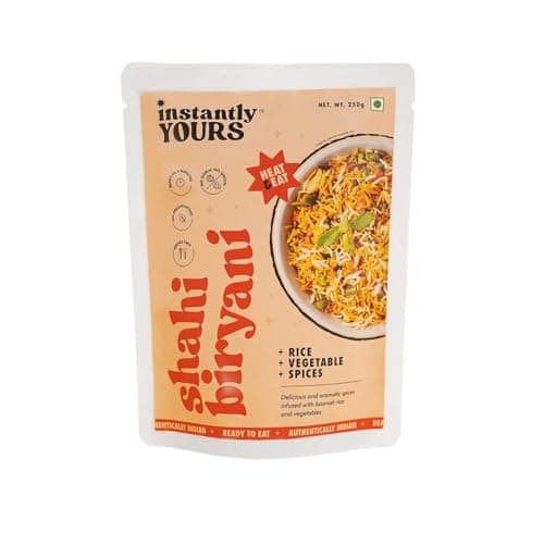 Instantly Yours Ready to Eat Shahi Biryani Veg 500 gm (pack of 2), Ready to Eat Indian Rice with Vegetables and Spices (No Onion No Garlic)(Jain) — image 5