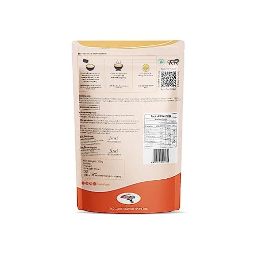 INSTAFOOD Breakfast Poha | Ready to Cook Meal | 2-3 Servings | Pack of 1 (150g) | After Cooking Gets 300GM to Serve | Zip Lock Packaging | Vegetarian Meal | Just Add Water and Cook — image 2