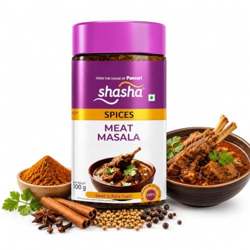 Shasha Meat Masala Powder 100g - Spice Mix for Flavorful Meat Dishes - No Onion or Garlic - From the House of Pansari