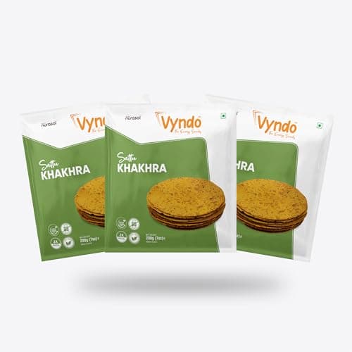 Vyndo Methi Bajra Khakhra Pack of 3 (200g Each) | Millet-Based, High Protein & Fiber | Gluten-Free, No Palm Oil | Anytime Snacks for Kids & Adults. — image 8