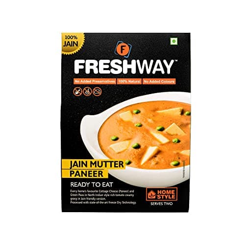 Freshway Ready to Eat Jain Mutter Paneer Pack of 2 | No Onion, No Garlic | Instant Travel Ready Indian Meal | Cooks in 5–7 Minutes | Pure Jain Vegetarian | Quick, Healthy & Delicious | Ideal for Travelers, Office Lunch, Students & On the Go — image 2