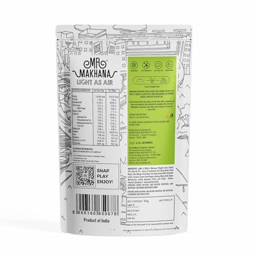 Mr. Makhana Roasted Makhana and Foxnuts | Healthy Snacks | Gluten Free | MSG Free | Antioxidant | Rich Calcium | Zero Trans Fat | Zero cholesterol (Lime & Chilli) — image 2