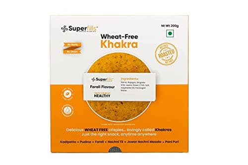 Superfills Wheat-Free (Gluten Free) Combo of 2 Nachni Till + 2 Jowar Nachni Flavour Khakra Healthy Gujarati Crispy Indian Snacks, Ready to Eat No Garlic & No Onion, 800G — image 4