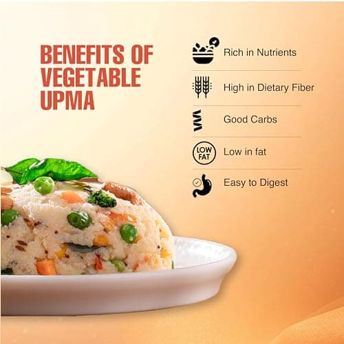 Instabites Ready to Eat Vegetable Upma Cup 65g, No Added Preservatives and Ready to Eat in Minutes - Pack of 1 — image 6