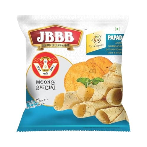 JBBB Moong Special Plain Papad - 400g | Rich in Traditional Indian Taste, Aroma & Flavour | Home Made, Healthy & Tasty Snacks | Ideal for Lunch, Dinner & Festivals(Pack of 1) — image 3