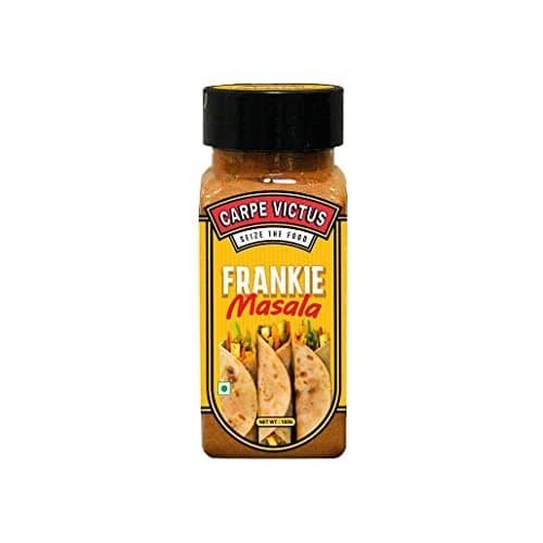 Carpe Victus No Onion No Garlic Authentic Jain Mumbai Frankie Masala for Vegetarian Food, Seasonings for Wraps, Rolls, Sandwiches, Burgers, Franky Seasoning Masalas for Unique Flavor, 100 gms