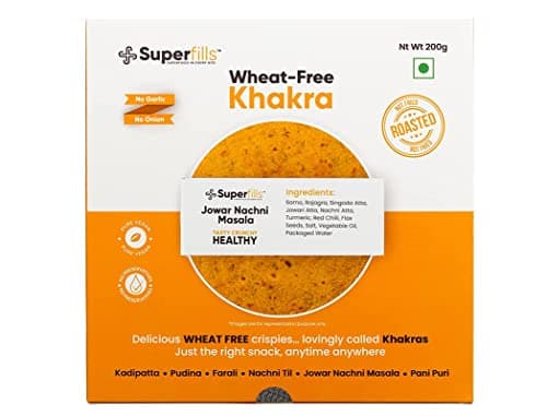 Superfills Wheat-Free Farali Khakra - 200gm | Diet Snack for Weight Loss | High in Protein & Fiber | Ready to Eat, Roasted | Traditional Gujarati Handmade | No Garlic & No Onion | Perfect Chai Time Snack (Pack of 1) — image 6