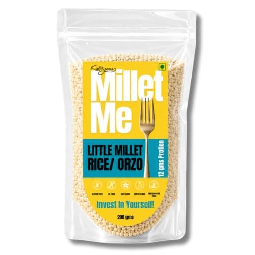 Kuizeens Little Millet Rice - 200G (Pack Of 1) | Low Carb & Low Fat |Little Millet Flour, Xanthum Gum & Salt | Chemical Free & Pesticides Free |Easy-to-Make |Jain | No Onion & Garlic