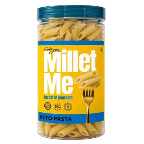 Millet Me by Kuizeens Keto Pasta - 250g (Pack of 1) | Ultra Low Carb & High Protein penne pasta | Diabetic Friendly & Keto Diet Approved | No Added Sugar, Maida-Free & Gluten Free | No Onion No Garlic | Jain-Friendly | Instant Pasta