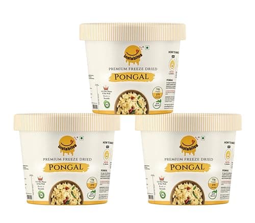 Instabites Ready to Eat Pongal 65g, No Added Preservatives and Ready to Eat in Minutes - Pack 3