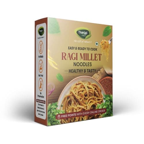 Thanjai Natural Noodles Millet180g X 8 Variities (No Maida Hakka Noodles, Not Fried, No MSG, Classic and Mild 1440g) Little | Multi Millet | Pearl | Ragi Millets & Moringa Leaf | Red Rice | Wheat | Tomoto — image 6