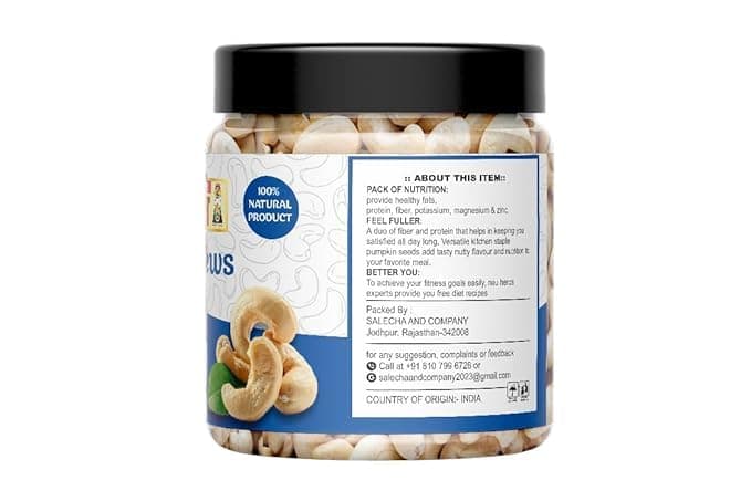 Aadeshwar Jain Cashews (600gram) | Whole Cashew Nuts | Premium Kaju | Dry Fruits rich in Protein | Rich in Fibre | Healthy Snacks ([ 200gm X 3 ] pack of 3) — image 5