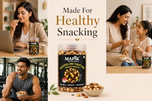 Mapik Roasted Dry Fruits Mix Masala Munch | Premium Trail Mix | Almond,Cashew,Seeds,Makhana & Dried Fruits | High Protein Crunchy Snack | No Palm Oil No Preservatives(200g) — image 6
