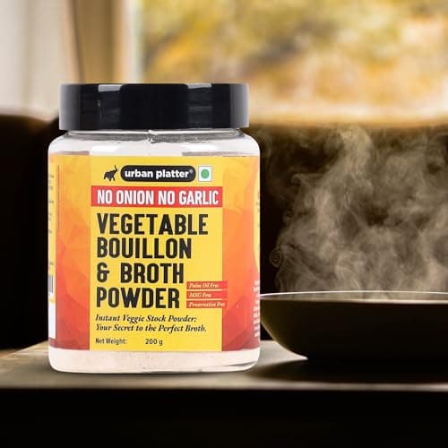 Urban Platter No Onion No Garlic Bouillon & Broth Powder, 200g (Plant-Based | Instant Vegetable Stock | Jain-Friendly | Umami-Rich) — image 4