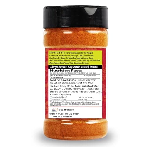 SARANZ Shahi Paneer Jain Blended Masala Perfect for Cooking, Ready to Use, No added colours, Spice Powders and Masalas, Premium Artisanal Spices with Rich & Strong Flavour-100 Grams Sprinkler Jar — image 2