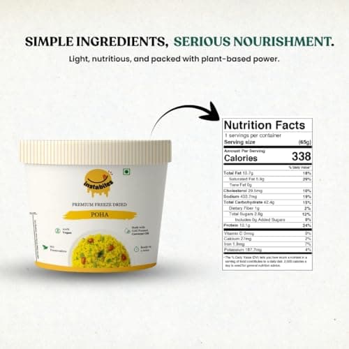 Instabites Ready to Eat Vegan Poha 75g – Light & Healthy Indian Breakfast – No Added Preservatives and Ready to Eat in Minutes - Pack 3 — image 4