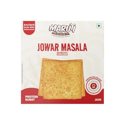 Maruti Munchies Jowar Plain Khakhra| Fresh Gujarati Healthy Snack | Crispy & Flavourful Jowar Plain Papad Style | No Palm Oil | High Protein | Ready to Eat Namkeen 180 Grams — image 6