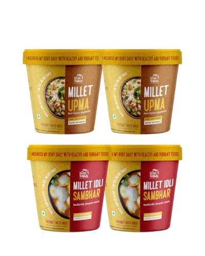 The Tasty Millets South Indian Breakfast Combo | Kodo Millet Idli + Barnyard Millet Upma | High Fibre | Gluten Free | No Refined Flour | Healthy Instant Breakfast Kit