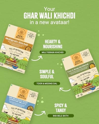 Indic Roots Toor Dal & Moong Dal Khichdi |Instant Food | Healthy | Ready to Eat Full Meal | Gluten Free | No Preservatives, All Natural, Packed Food with no Onion Garlic (Pack of 4) — image 8