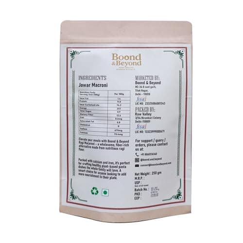 Boond & Beyond Jowar Macaroni | No Maida, Gluten Free Millet Pasta | High Fiber & Protein | Healthy Pasta for Kids & Weight Loss | Light Meal Option — image 2