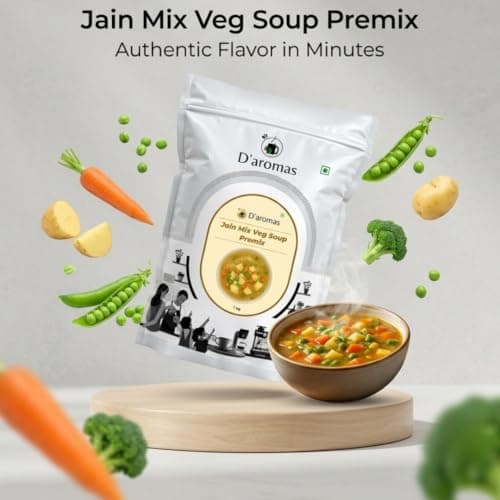 D'aromas Jain Mix Veg Soup 1kg, Instant Soup Premix Packet - No Onion No Garlic, Ready To Drink Soup — image 2