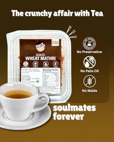 Snack First Baked Methi Mathri/Puri, No Maida, No Preservative, No Palm Oil, Thin Cruchy Crispy Snacks, Pack of 1, 200g — image 3