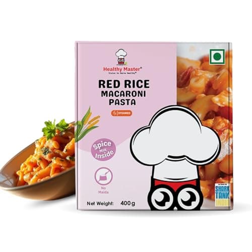 Healthy Master Millet Pasta 400g | Red Rice Macaroni | No Maida | High Protein & Fiber | Vegan & Gluten-Free | Made with Red Rice & Whole Wheat | Healthy Pasta for Kids & Adults