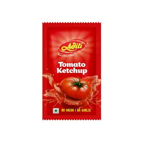 Aditi Tomato Ketchup, No Onion No Garlic, 8g Sachets