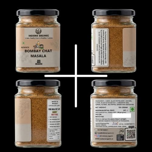 Indiana Organic Bombay Chat Masala (150g) | Pure Jain & No Onion-Garlic Spice Blend | Low Salt & High Spice Potency | Freshly Packed Authentic Indian Chaat Masala for Salads, Fruits, and Snacks — image 7