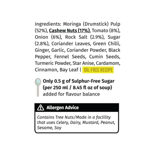 Simplify Foods Cashew & Moringa Instant Soup | Pack of 2 Single-Serve Sachets (Each Makes ~125 ml) | Made with 52% Real Moringa Pulp | Just Add Hot Water | Travel-Friendly | Clean Label | 0% Additives or Preservatives — image 3