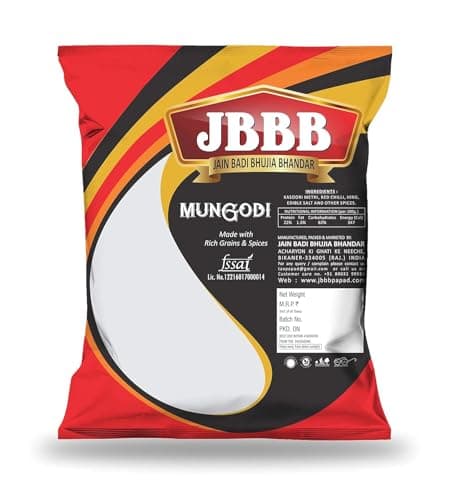 JBBB Jain Rajasthani Mangodi/Mungori 1200gm Pack | Homemade Moong Dal Wadi/Badi | Traditional Dry Dal Nuggets for Sabzi Curry Pulao Rice Dishes | Ready to Cook Vegetarian Food | No Added Preservatives — image 8