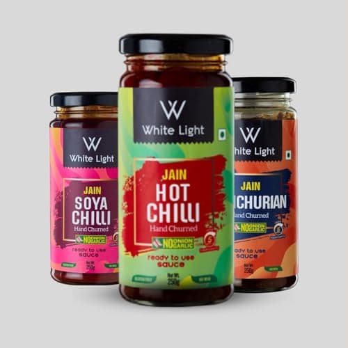 White Light Food Jain Machurian Sauce and Jain Schezwan Sauce l Vegan and Natural Ingredients l Ready to Eat Healthy Food (Combo Pack of 2, 250g Each) — image 5